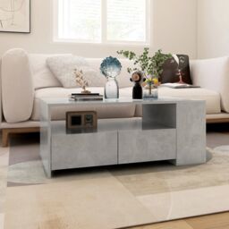 Berkfield Home Coffee Table Concrete Grey 102x55x42 cm Engineered Wood - Size: 102 x 55 x 42 cm - thumbnail 5