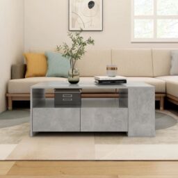 Berkfield Home Coffee Table Concrete Grey 102x55x42 cm Engineered Wood - Size: 102 x 55 x 42 cm - thumbnail 1