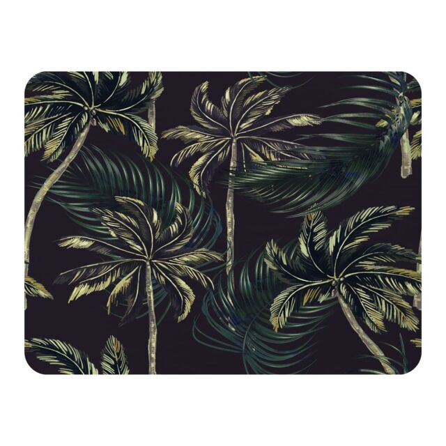 Benjamin Tate Design Green Palm On Black Blanket in Natural - Size: 120 cm x 150 cm - image 1