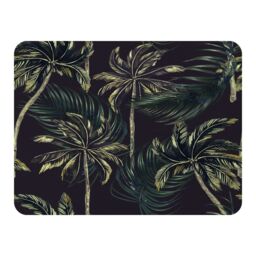 Benjamin Tate Design Green Palm On Black Blanket in Natural - Size: 120 cm x 150 cm - thumbnail 1