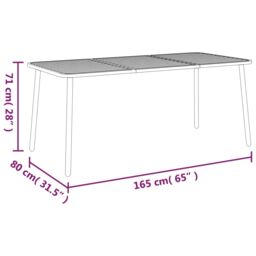 Berkfield Home Garden Table Anthracite 165x80x71 cm Steel in Black - Size: 165 x 80 x 71 cm - thumbnail 6