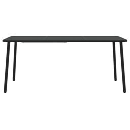 Berkfield Home Garden Table Anthracite 165x80x71 cm Steel in Black - Size: 165 x 80 x 71 cm - thumbnail 3