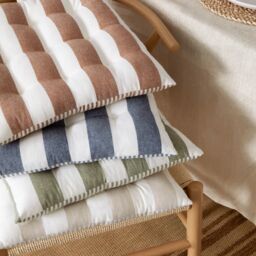 Yard Hayle Striped 100% Cotton Seat Pads - 2 Pack in Natural - Size: 40 cm x 40 cm - thumbnail 7
