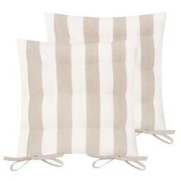 Yard Hayle Striped 100% Cotton Seat Pads - 2 Pack in Natural - Size: 40 cm x 40 cm - thumbnail 2