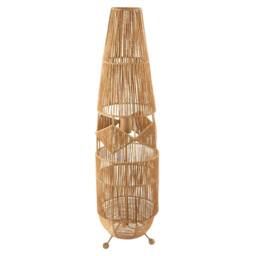 Happy Homewares Moroccan Designed Floor Lamp in Vintage Twisted Paper & Metal Frame in Brown
