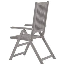 Berkfield Home Garden Reclining Chairs 8 pcs Grey Solid Acacia Wood - thumbnail 5