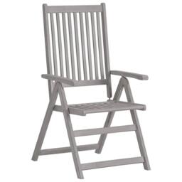 Berkfield Home Garden Reclining Chairs 8 pcs Grey Solid Acacia Wood - thumbnail 2