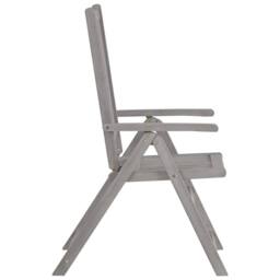 Berkfield Home Garden Reclining Chairs 8 pcs Grey Solid Acacia Wood - thumbnail 4