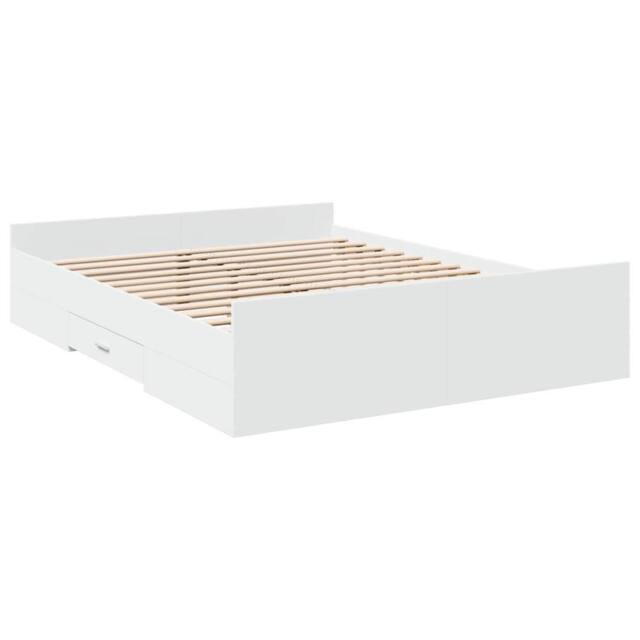 Berkfield Home Modern Bed Frame with Drawers without Mattress White 160x200 cm - image 1