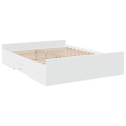 Berkfield Home Modern Bed Frame with Drawers without Mattress White 160x200 cm - thumbnail 1