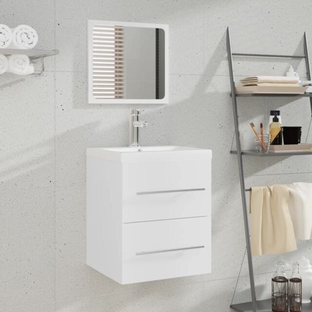 Berkfield Home Bathroom Cabinet with Mirror White 41x38.5x48 cm Engineered Wood - image 1