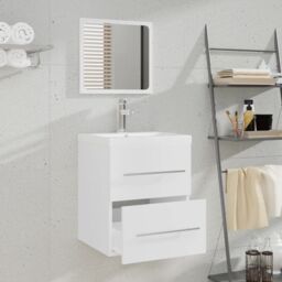 Berkfield Home Bathroom Cabinet with Mirror White 41x38.5x48 cm Engineered Wood - thumbnail 3