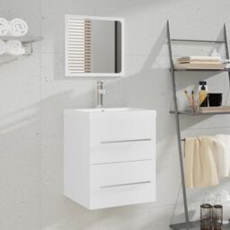 Berkfield Home Bathroom Cabinet with Mirror White 41x38.5x48 cm Engineered Wood - thumbnail 1