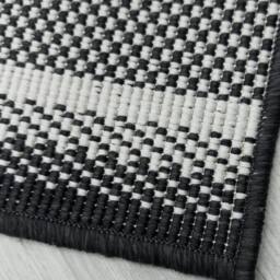 runrug Carpet Runner Rug - Indoor/Outdoor, Reversible, 2mm - 'Geo' in Black - Size: 60 cm x 390 cm - thumbnail 2