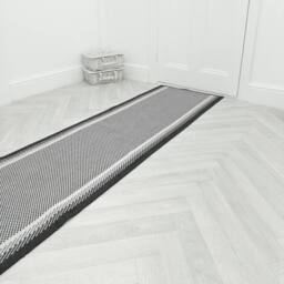 runrug Carpet Runner Rug - Indoor/Outdoor, Reversible, 2mm - 'Geo' in Black - Size: 60 cm x 390 cm - thumbnail 6