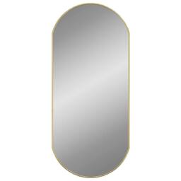 Berkfield Home Wall Mirror Gold 90x40 cm Oval - thumbnail 3