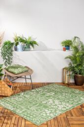 Furn Forage Garden Woven Floral UV & Weatherproof Outdoor/Indoor Rug in Light Green - Size: 120 cm x 170 cm