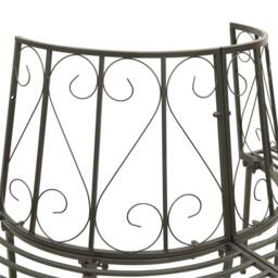 Berkfield Home Spacious Garden Half Round Tree Bench 160 cm Steel in Grey - thumbnail 5