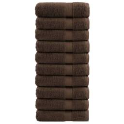 Berkfield Home Premium Hand Towels SOLUND 10pcs Brown 50x100cm 600gsm - thumbnail 2