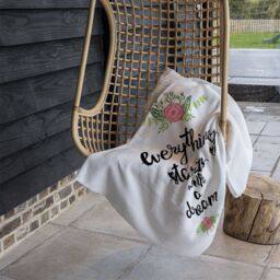 Benjamin Tate Design Everything Starts With A Dream Blanket in Natural - Size: 120 cm x 150 cm - thumbnail 4