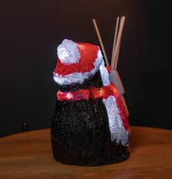 Samuel Alexander 20cm Acrylic Sitting Penguin Christmas Decoration with 16 White LEDs - thumbnail 4