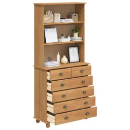Berkfield Home Hutch ‚ÄúASKIM‚Äù Honey Brown 91x40x199.5 cm Solid Wood Pine - thumbnail 3