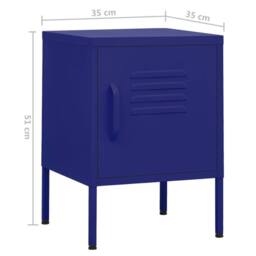 Berkfield Home Nightstands 2 pcs Navy Blue 35x35x51 cm Steel - Size: 35 x 35 x 51 cm - thumbnail 9