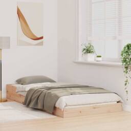 Berkfield Home Brown 90 x 190 cm Solid pine wood in Light Tan - thumbnail 4