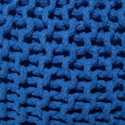 Wyld and Coco Knitted Blue Pouf Ottoman - 50 x 35 cm Round Footstool - thumbnail 5