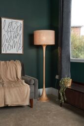 BHS Lighting Lea Wooden Floor Lamp in Natural - thumbnail 4