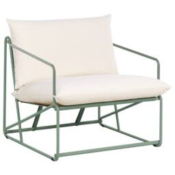 Wyld and Coco Low Oversized Lounge Chair Waterproof Upholstery Green Galvanised - thumbnail 4