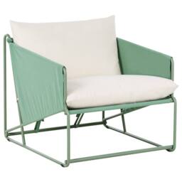 Wyld and Coco Low Oversized Lounge Chair Waterproof Upholstery Green Galvanised - thumbnail 2