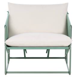 Wyld and Coco Low Oversized Lounge Chair Waterproof Upholstery Green Galvanised - thumbnail 5