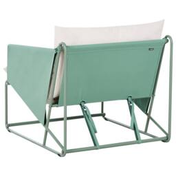 Wyld and Coco Low Oversized Lounge Chair Waterproof Upholstery Green Galvanised - thumbnail 7