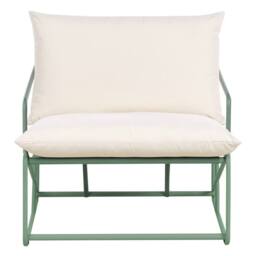 Wyld and Coco Low Oversized Lounge Chair Waterproof Upholstery Green Galvanised - thumbnail 6
