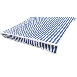 Berkfield Home Awning Top Sunshade Canvas Blue & White 6 x 3 m - thumbnail 2