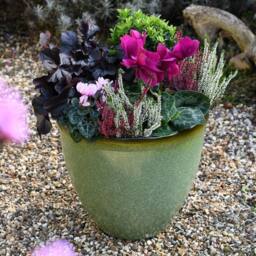 FLAVORA 2x Green Bell Glazed Planter Outdoor Garden Plant Pot - Size: 100g - thumbnail 3