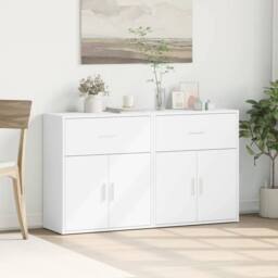 Berkfield Home Sideboards 2 pcs White 60x31x70 cm Engineered Wood - Size: 60 x 31 x 70 cm - thumbnail 3