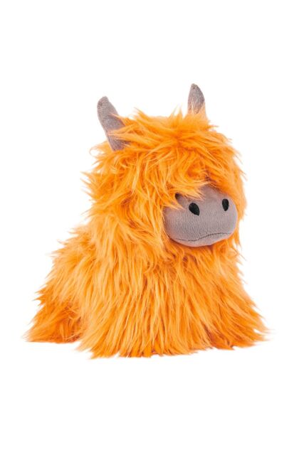Paoletti Highland Cow Faux Fur Novelty Door Stop in Orange - image 1