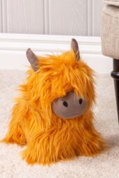 Paoletti Highland Cow Faux Fur Novelty Door Stop in Orange - thumbnail 6