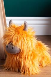 Paoletti Highland Cow Faux Fur Novelty Door Stop in Orange - thumbnail 5