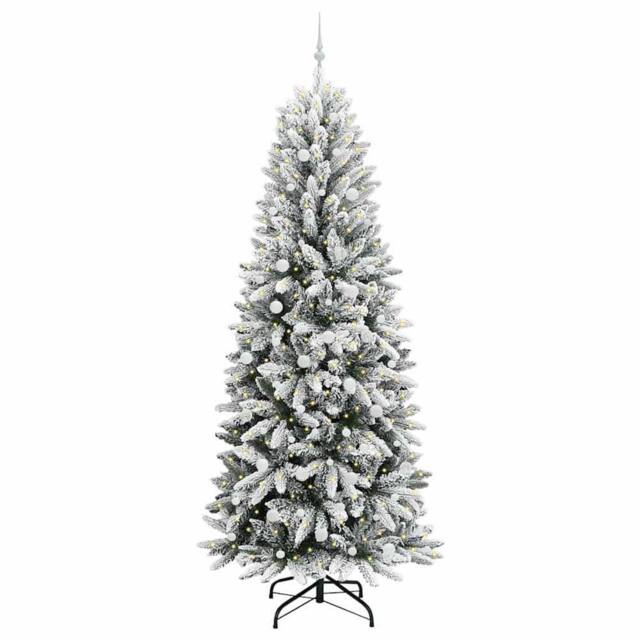 Berkfield Home Green Artificial Christmas Tree with 300 LEDs White 93 x 93 x 240 cm - image 1