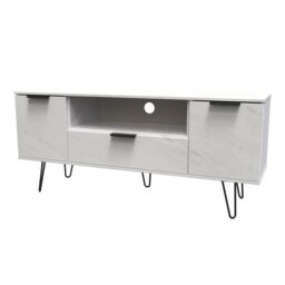 Ready Assembled 2 U Fuji 2 Door 1 Drawer Wide TV Unit (Ready Assembled) in Off-White - thumbnail 2