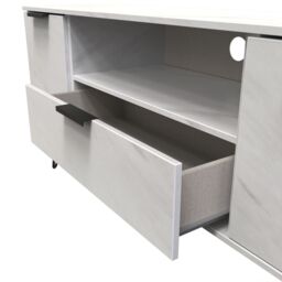 Ready Assembled 2 U Fuji 2 Door 1 Drawer Wide TV Unit (Ready Assembled) in Off-White - thumbnail 4