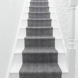 runrug Stair Runner Carpet - Reversible & Durable, 2mm- 'Stripes' in Grey - Size: 60 cm x 450 cm - thumbnail 3