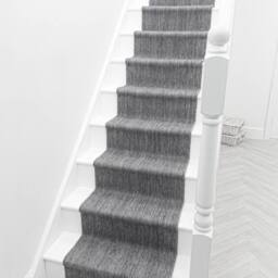 runrug Stair Runner Carpet - Reversible & Durable, 2mm- 'Stripes' in Grey - Size: 60 cm x 450 cm - thumbnail 7
