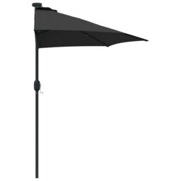 Berkfield Home Garden Parasol Black 280 cm diameter Fabric - thumbnail 6