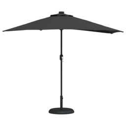 Berkfield Home Garden Parasol Black 280 cm diameter Fabric - thumbnail 3