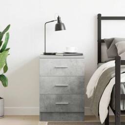 Berkfield Home Bedside Cabinet Concrete Grey 38x35x56 cm Engineered Wood - Size: 38 x 35 x 56 cm - thumbnail 3