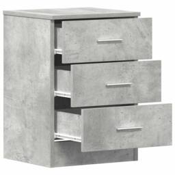 Berkfield Home Bedside Cabinet Concrete Grey 38x35x56 cm Engineered Wood - Size: 38 x 35 x 56 cm - thumbnail 5